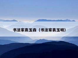 书法家袁玉森（书法家袁玉明）