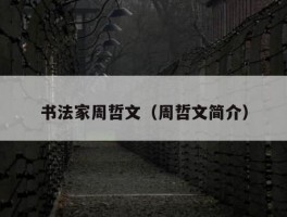 书法家周哲文（周哲文简介）