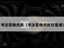 书法家杨光前（书法家杨光前任是谁）