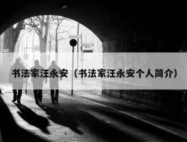 书法家汪永安（书法家汪永安个人简介）