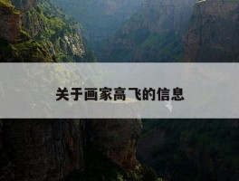 关于画家高飞的信息