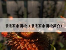 书法家余国松（书法家余国松简介）