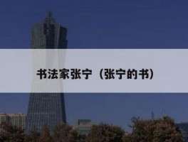 书法家张宁（张宁的书）