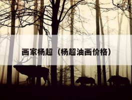 画家杨超（杨超油画价格）