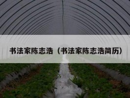 书法家陈志浩（书法家陈志浩简历）