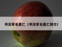 书法家毛嘉仁（书法家毛嘉仁简介）