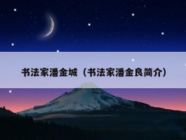 书法家潘金城（书法家潘金良简介）