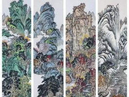 画家单国强作品多少钱(画家单国强4条屏)-画家单国强联系方式