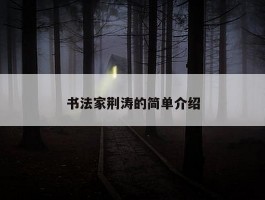 书法家荆涛的简单介绍