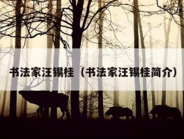 书法家汪锡桂（书法家汪锡桂简介）