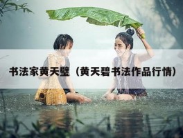 书法家黄天璧（黄天碧书法作品行情）